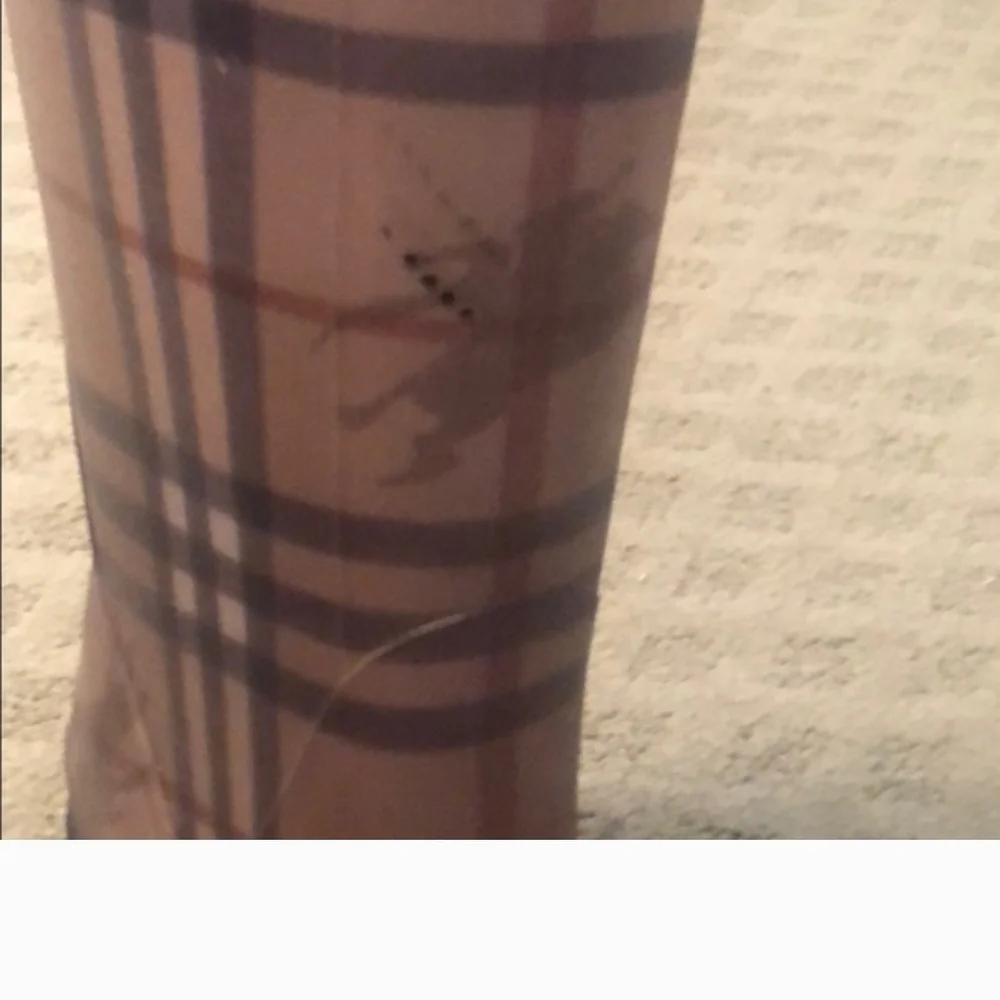 Chic Plaid Knee-High Rain Boots - Picture 7 of 8